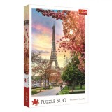 Puzzle Trefl, Paris Turnul Eiffel, 500 Piese, Pomi &Icirc;nfloriți, Multicolor