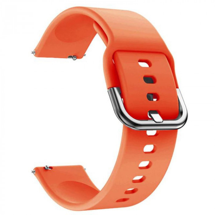 Curea silicon, compatibila Samsung Galaxy Watch 5 Pro, telescoape Quick Release, Orange Fire