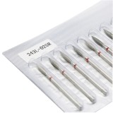 Bit diamantat 243L-025R, flacara, pentru freza de manichiura, rosu