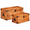VidaXL Set cufere de depozitare, 2 piese, lemn mango nefinisat