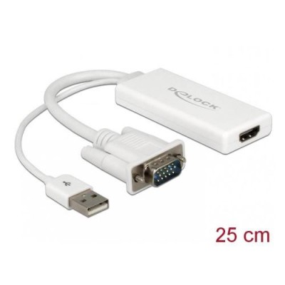 CONVERTOR VGA LA HDMI CU AUDIO ALB, DELOCK 62460 foto
