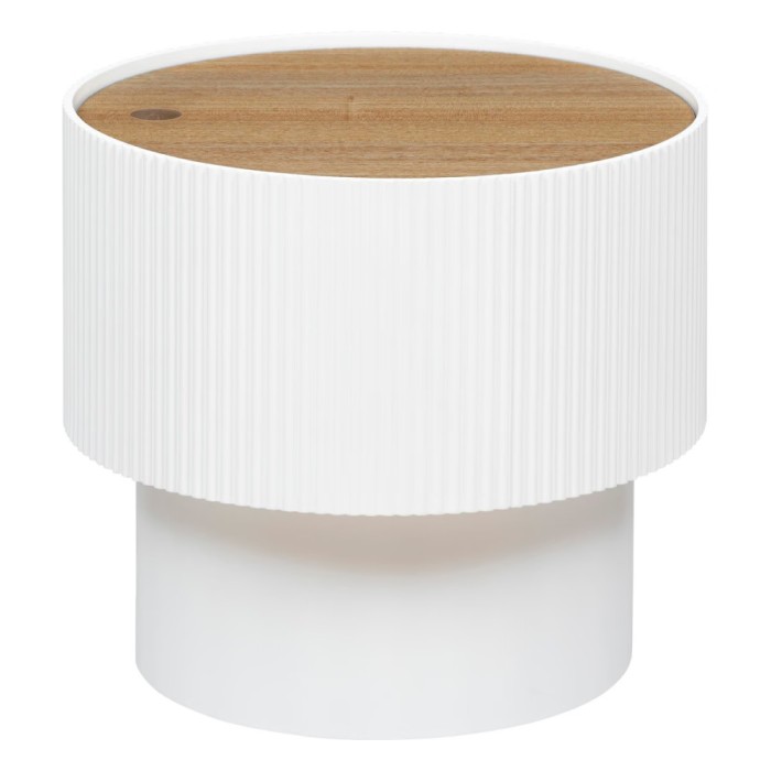 Masuta cafea Atmosphera Enola cu spatiu depozitare, MDF, 39x35 cm, alb
