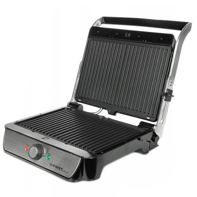 Grill sandwich-maker First Austria FA-5344-2, 2000W, 34x22 cm, Acoperire antiaderenta, Termostat, Inox/negru foto