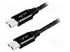 Cablu din ambele par&amp;amp;#355;i, USB C mufa, USB 2.0, lungime 1m, negru, LOGILINK - CU0154 foto
