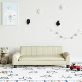 vidaXL Canapea pentru copii, crem, 90x53x30 cm, piele ecologică