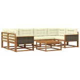 vidaXL Set de canapele de exterior cu pernă 7 pcs Natural și Crem 3382378