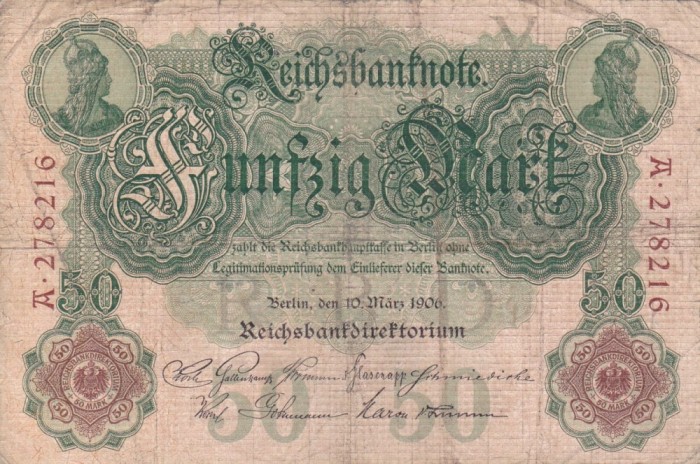 GERMANIA 50 marci 1906 VF!!!