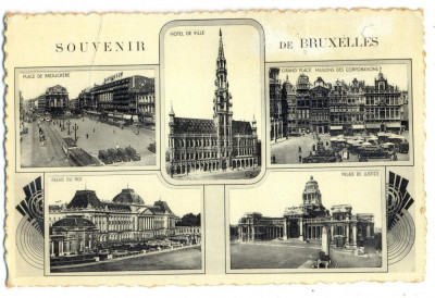 AD 1042 C. P. VECHE -SOUVENIR DE BRUXELLES -BELGIA - SCRISA 1938 foto