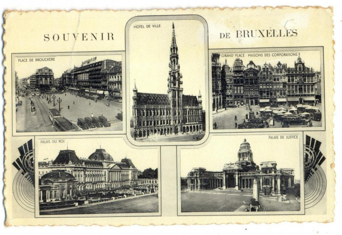 AD 1042 C. P. VECHE -SOUVENIR DE BRUXELLES -BELGIA - SCRISA 1938