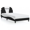 VidaXL Cadru de pat Viana fără saltea negru și alb 100x200cm piele artificială 3208080