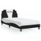 vidaXL Cadru de pat Viana fără saltea negru și alb 100x200cm piele artificială 3208080