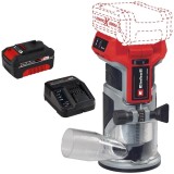 Einhell TP-ET 18 Li BL PXC + Starter Kit - Masina de frezat 6 8 mm motor fara perii + Set 1 acumulator si incarcator Li-Ion 18 V 4 Ah