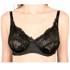 Sutien Clasic cu Cupă Moale și Dantelă S105 - Negru , 85B