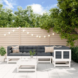 VidaXL Set mobilier relaxare grădină&amp;perne 6 piese alb lemn masiv pin 3185984