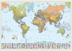 Harta de perete, Lumea politica, 140x100 cm foto