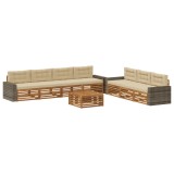 vidaXL Set de canapele de exterior 8 pcs Natural și Bej 3383131