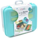 Melii Bento Box caserolă de m&acirc;ncare Blue, Mint, Lime 1446 ml