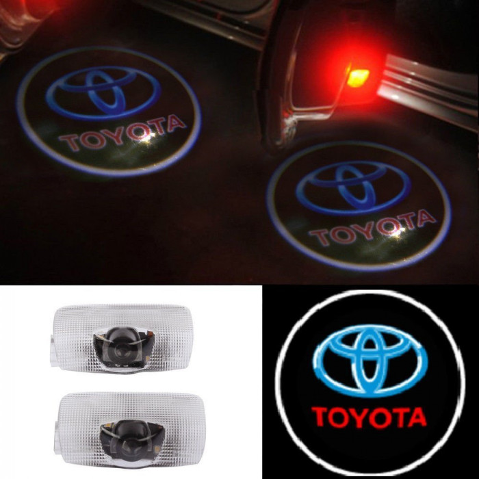 Set 2 Holograme LED cu LOGO Toyota Corolla ,pentru Portiere