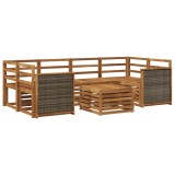 vidaXL Set de canapele de exterior 7 pcs natural Lemn Solid de Acacia 3384075