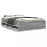 VidaXL Cadru de pat, gri sonoma, 140x200 cm, lemn prelucrat
