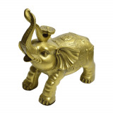 Statueta feng shui din alama elefant cu ru yi 19cm, Stonemania Bijou