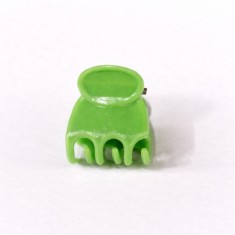 Clema par mini verde 1 cm, model clasic, accesoriu prindere pentru fete si femei
