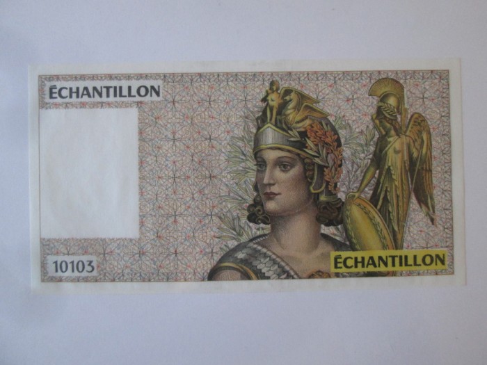 Franța 2000 Francs aUNC,bancnotă test/specimen emisiune privată ediție limitată