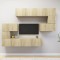 Gossi set dulap tv, 8 piese, stejar sonoma, lemn prelucrat