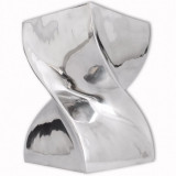 VidaXL Scaun/Masă laterală cu formă răsucită, aluminiu, argintiu 243507