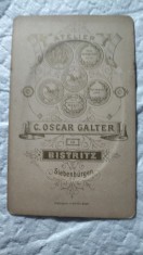 FOTOGRAFIE TIP CDV-FOTOGRAF C.OSCAR GALTER.BISTRITA.SECOLUL 19.RARA! foto
