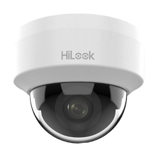 Camera supraveghere IP HiLook IPC-D141H-C, 4MP, lentila fixa 2.8 mm, IR 20m, Dome, PoE, H.265+, DWDR, carcasa plastic, interior SafetyGuard Surveillan