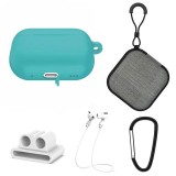 Cumpara ieftin Set extins 5 in 1 pentru protectia castilor Apple Airpods Pro generatia 2, culoarea albastru cristal