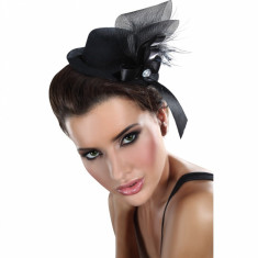 Palarie Mini Top Hat Model 4 Negru S-L foto