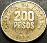 Cumpara ieftin Moneda exotica 200 PESOS - COLUMBIA , anul 1994 * cod 5242 = GRATUIT!, America Centrala si de Sud