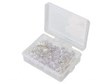 Set 50 LED-uri THT 8mm Alb Cald 3-15V cu Cutie Plastic, Optosupply