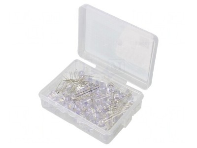 Set 50 LED-uri THT 8mm Alb Cald 3-15V cu Cutie Plastic foto