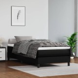 VidaXL Saltea de pat cu arcuri, negru, 100x200x20 cm, piele ecologică