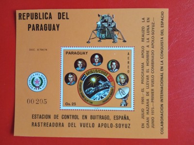 PARAGUAY, SPACE - COLIȚĂ MNH foto