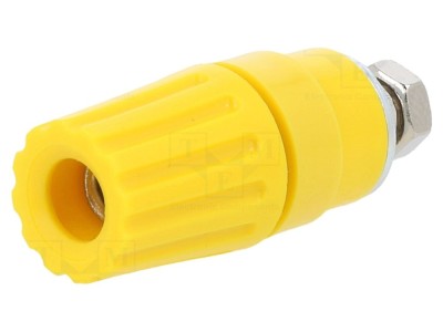 Conector soclu banană 4mm, galben foto