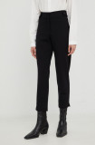 Cumpara ieftin MICHAEL Michael Kors pantaloni femei, culoarea negru, drept, high waist