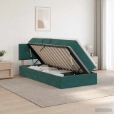 Cumpara ieftin Pat cu storage cu headboard Verde inchis 100 x 200 cm Catifea