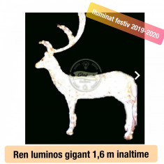 Ren gigant luminos aprox 2m inaltime, decoratiune Craciun