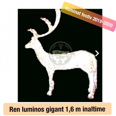 Ren gigant luminos aprox 2m inaltime, decoratiune Craciun foto