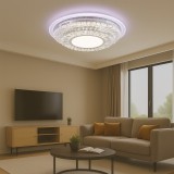 Lustra LED cu telecomanda MIRALUX RGB, 70W, lumina Albastra/Rece/Calda, Dimabila, Alb