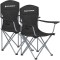 SONGMICS Set 2 scaune pliabile de camping sau pescuit, suport pahar, maxim 150kg, negru Household NewTrend