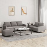 VidaXL Set de canapea cu perne, 3 piese, gri taupe, material textil