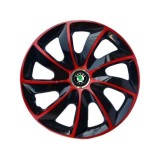 Set 4 Capace Roti 17 inchi, Stig Rosu-Negru, Compatibil cu Skoda