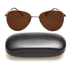Ochelari soare aviator, polarizati, cupru, cu toc foto
