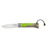 Cutit de buzunar cu fluier N&deg;08, inox, 8,5 cm, &quot;Outdoor&quot;, Green - Opinel