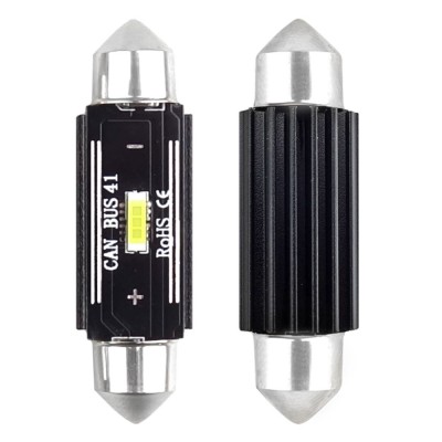 Set 2 becuri auto Amio LED UltraBright, C5W SV8.5-8, 1 SMD 1860, 2.9W, 41mm, Canbus, 12-24V, leduri alb sofit Festoon AutoDrive ProParts foto